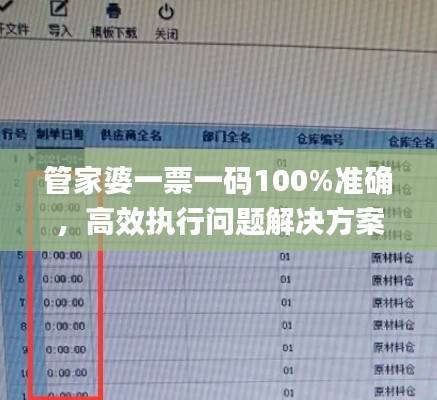管家婆一票一码100%准确，高效执行问题解决方案_驱动版ERJ67.52