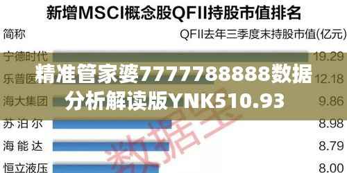 精准管家婆7777788888数据分析解读版YNK510.93